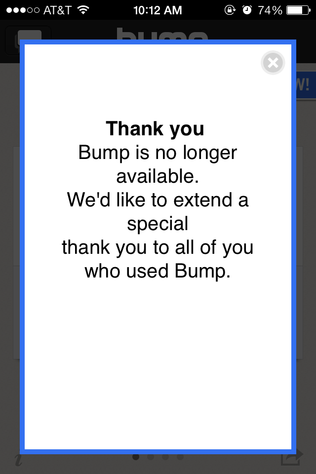 Saying Goodbye to Bump App