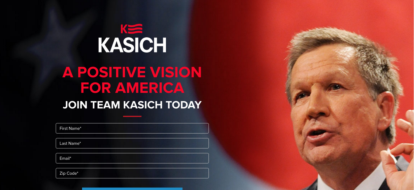 John Kasich political website design